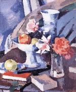 Samuel John Peploe Still Life Roses and Book oil